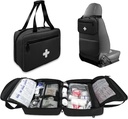 Førstehjelpspose Tom, Kompakt og bærbare medisinske forsyninger Organizer med flere sammenligninger, Emergency Trauma Bag for reise, Camping, Vandring, Bil, Reise og hjemmebruk, Svart (Bag Only)