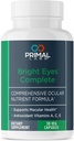 Primal Helse Bright Eyes Complete - Okular & Macular Health - Clear Vision - Lutein & Zeaxanthin Formula - Sunn Eyesight - Relieves Eye Strain fra blått lys - Diett Supplement - 30 Kapsler
