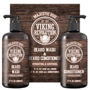 Vikingrevolusjon Skjegg Vaske og Skjegg balsam for menn med Argan Olje og Jojoba Olje - Beard Softener og styrke Beard Care Beard Shampoo og balsam med Beard Oil (17oz, Majestic Oud)