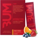 RAW Electrolytes Powder Hydration Drink Mix Packets, BUM Hydrate (Fruit Punch, 20 Services) - Electrolyte Hydration Packets støtter muskelfunksjon og utholdenhet - Keto gratis elektrolyter Powder Packets