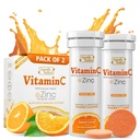 SIGNIFY NATURE Vitamin C 1000mg Effervescent Tabletter - Potent Immune Støtte VIT C med sink Supplement - Sukkerfri & Vegan formel | Oppløselig vitamin C Tabletter - Vannløselig Fizzy Elixir - 20CT