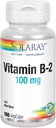 SOLARAY Vitamin B-2 Riboflavin 100 mg med Aloe Vera | Sunn energimetabolisme, hud, hår og negler | 100 CT
