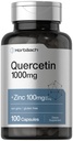 Horbäach Quercetin 1000mg Kapsler | med 100mg Zinc | 100 greve ikke-GMO, Glutenfri Supplement | Høy potens formel