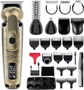 Hatteker Skjegg Trimmer Mustache Trimmer for menn 8 i 1 Justerbar hastighet Vanntett hår Clipper T-Blade Electic Razor Shavers Cordless Mens Gave Grooming Kit med ansikt nose kropp (Bronze)