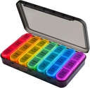 7 dager pille boks arrangør 3 ganger daglig medisin lagring boks, cruxer uke medisin tablett organisator Moisture-Proof BPA gratis reise Dosett boks dispenser tilfelle å holde vitaminer, Cod Liver Oil,Supplements