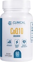 Clinical Effects CoQ10 Supplement - Coenzym Q10 200 mg - 30-dagers Supply - Ubiquinon Antioksidant Supplement for hjertehelse, kognitive funksjoner og energisupport - 1 Kapsel om dagen - laget i USA