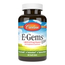 Carlson - E-Gems Elite, 1000 IE (670 mg) Vitamin E med tokoferoler og tokotrienoler, optimal velvære, 60 Softgels