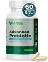 LaPura Advanced Probiotic - Premium Digestiv støtte for Gut & Immune Health, 60 kapsler - 5,75 milliarder CFU Probiotika inkludert DE111 Strain (Bacillus subtilis) - Ikke-GMO, Glutenfri, laget i USA