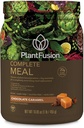 PlantFusion Fullstendig måltid erstatningsshake - plantebasert proteinpulver med supermat, grønn og probiotika - Vegansk, glutenfri, soyafri, ikke-dampende, ingen sukker, ikke-GMO - sjokolade karamell 1 lb