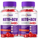 (2 Pakke) UltraQuick Max + ACV Gummies, høyere styrke, offisiell Ultra Quick Max + Gummies, 2X sterkere Apple Cider Vinegar Gummy, 2 måneders forsyning