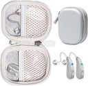 CaseSack Case for høreapparater som er kompatible med EarCentic EasyCharge oppladbare høreapparater også for Otofonix Elite / Encore, Banglijian, Britzgo, Min Tone, LIGINN, Blads, Lexie, Tweak (Silver)