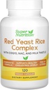 Super Ernæring Rød Yeast Rice Complex med organisk rødt yeast Rice, N-Acetyl Cysteine, Coenzyme Q10, og Melke Thistle Extract, 120 Veggie Kapsler