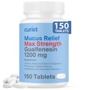 Curist Guaifenesin 1200 Mg utvidet utgivelsestabletter - 150 grev maksimal styrke Mucus Relief Tabletter OTC - Clear Congestion