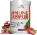 COUNTRY FARMS Immune Defense Superfoods, Immune Support Supplement, Vitamin C med Black Elderberry, Echinacea, Turmeric, støtter Hydration, med probiotika og prebiotika, Berry Flavor, 40 serveringer