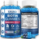 Ekstra styrke Biotin Gummier 10.000mcg for sterkere hår, hud og negler - 60 gummier - Vegan, ikke-GMO, Helsetilskudd
