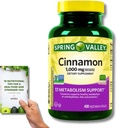 Spring Valley kanel kosttilskudd - 1000 mg, 400 vegetariske kapsler + 'Nutricional Guide'