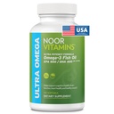Noor vitaminer Halal fiskeolje, Halal vitaminer, Ultra Omega 3 Wild Peruvian fisk (800 mg EPA og 400 mg DHA) hjerte, hjerne og felles støtte, ikke-GMO og glutenfri (120 antall)