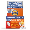 Zicam Ultra Cold Remedy sink Rapidmelter, Orange Cream Flavor, Homøopatisk, Cold Shorting Medicine, Shortens Kald Varighet, Sukkerfri, Dye-Free, 18 greve