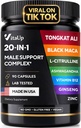 Tongkat Ali for menn 20 i 1 med Astragalus - USA laget Mens Supplement Complex med svart Maca Root, L-arginin, Ginseng, Kalsium, Astragalus for normal styrke og utholdenhet støtte - 90 Caps