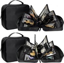 2 PCS reise smykker organisator tilfeller, små smykker poser med Clear Zipper Velvet Pouches for å reise