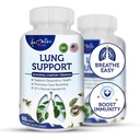 Lung støtte kosttilskudd Herbal puste støtte 10 aktive ingredienser Original formel for Lung helse Lung rengjøring formel Supplement for Bronchial System 60 kapsler ikke GMO