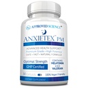 Godkjent vitenskap Anxietex Night - Ease Worry og Discontent, Sleep Well - Valerian, Passion Blomster, Kamille - 30 Kapsler - Vegansk Supplement - Laget i USA