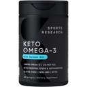 Sports Research® Keto Omega Fish Oil 1400mg - Full Spectrum Omega-3 blanding med Astaxanthin & Coconut MCT olje - Keto sertifisert, Soja & Glutenfri (120 Softgels)