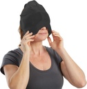 Aculief Ice Therapy Cap - Justerbar bomull-Spandex Fit & Halskjøling - myk bomull-Spandex sove Cap med øyemaske - Pakke med 1, svart