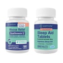 WELMATE Nighttime Wellness Bundle: Maksimum styrke Guaifenesin 1200mg Mucus Relief (100 Ct) & Doxylamine Succinate 25mg søvnhjelp (200 Ct)