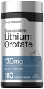 Horbäach Litium Orotate 130 mg | 180 kapsler | Ikke-GMO, Glutenfri | 5 mg Biotilgjengelig Elementalt Litium