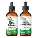 Wild & Organic Sea Moss Tinktur 4 fl oz & Stinging Nettle Root Tinktur 4 fl oz