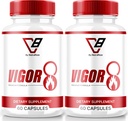 NutraRize (2 Pack) Vigor 8 for menn, Vigor 8 piller mannlige Enhancement Formula, Vigor åtte ekstra kapsler Test Boost, Vigor8 Stamina Booster anmeldelser Horny Goat Weed Tongkat Ali (120 kapsler)
