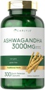 Carlyle Ashwagandha Supplement for kvinner og menn | 3000mg | 300 kapsler | Herb Root Extract med svart pepper | Ikke-GMO og glutenfri