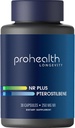 ProHealth NR + Pterostilbene. Fremmer langvarighet, energi og sunn aldring. Beskytter hjerte + hjerne helse. Støtter Cellular Repair. 250mg Niagen Nicotinamid Riboside + 40mg Pterostilbene, 30 Caps