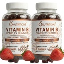 O NUTRITION Vitamin B Kompleks Vegan Gummies med vitamin B12, B7 som Biotin, B6, B3 som Niacin, B5, B6, B8, B9 som Folat for stress, energi og sunn immunsystem (2 pakke)