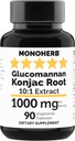 MONOHERB Amorfophallus konjac Radix Extract Glucomannan 1000 mg - 90 Vegetariske kapsler