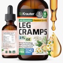 BIO KRAUTER Benkramper Tinktur med Quinine - Ginger & Kamille flytende ekstrakter for benkramper - naturlig alkohol & sukkerfri formel - Vegan Drops 2 Fl.Oz.