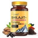 Himalayan Shilajit-komplekset med Ashwagandha, Mace, Gokshura, kanel og piperine | Energi, Vitality & 85+ Spor Mineraler, Shilajit for menn, Shilajit for kvinner, Vanlig dose - 150 kapsler