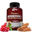 NutriFlair Premium Berberine HCL 1200mg, 120 kapsler - Plus ren sann ceylon kanel, Berberine HCI Root Supplements piller - immunsystem - gir en optimal 8% HCl
