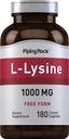 Piping Rock L-Lysine 1000mg | 180 Caplets | Gratis skjema | vegetarisk, ikke-GMO, Glutenfri