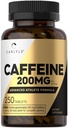 Carlyle Koffein piller 200 mg | 250 tabletter | Avansert atletisk formel | Vegetarisk, ikke-GMO & Glutenfri Supplement