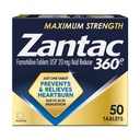 Zantac 360 Maksimal styrke tabletter, 50 greve, Heartburn Forebygging og relief, 20 mg tabletter