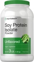Horbaach Soy Protein Isolat pulver | 3 lb | Unflavored | for kvinner og menn | Vegetarisk, vegansk, ikke-GMO, og Glutenfri