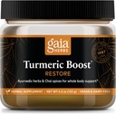 Gaia urter Turmeric Boost Restore - Turmeric Drink Mix Støtter en sunn respons på svimmelhet hos voksne - med gurmeric Curcumin, Black Pepper, Holy Basil & Ginger - 4.3 Ounces (21-dagers forsyning)