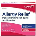Leder Antihistaminer Allergi Relief Diphenhydramin HCl, 25 mg Mini tabletter, 24 teller