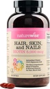 NatureWise Hårhud og negler Vitamin, Biotin 5000mcg w/Hyaluronsyre, kollagen for kvinner med C, B-komplekset, D3, A, E, jern - ikke-GMO, Glutenfri - 540 Softgels[6-måneders forsyning]