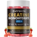 Nutravita NSF Certifisert Kreatin Gummy - Kreatin Monohydrat Gummier for menn og kvinner-5g Kreatin Monohydrat per servering - Sukkerfri,Vegan, Jordbær Flavor, 120 greve