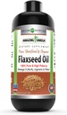 Amazing Omega Flaksfrø Olje Supplement omega 3, Lignaner & Fiber | 16 Oz | Ikke-GMO | Glutenfri |