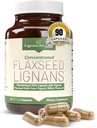 Lignaner for livet Flaksfrø og SDG - Omega 3 fettsyrer, Fiber Antioksidanter - bidrar til å forbedre skinnende Coat, Digestive og hjertehelse, 25 mg, 90 kapsler, 1 pakke