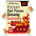 koreansk rød Panax Ginseng Supplement Gummies - jerntilskudd for kvinner og menn - jern gummer med vitamin C, B6, B12, Kalium og magnesium, Vegan - 90 greve
